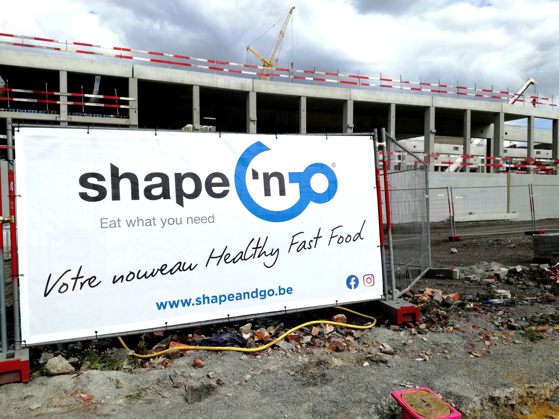 Bâche Shape'n Go sur le chantier Decathlon